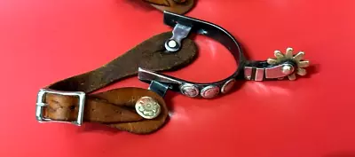 1 Vintage Handmade Cowboy Brasssilvernicklel Steel Concho Western Theme Spurs • $39.99