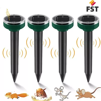 4x Ultrasonic Cat Dog Fox Pest Motion Sensor Repeller Scarer Deterrent Repellent • £14.89