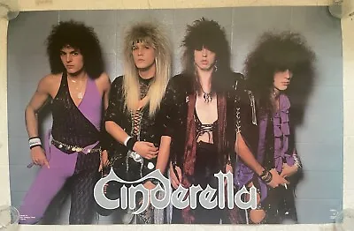 Original Vintage 1986 Cinderella Band POSTER Rock N' Roll Glam Metal 80's Music • $25