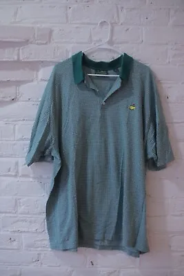 Amen Corner Masters Sz XXL Green Green Stripes Golf Logo Polo Shirt Pima Cotton • $20.99