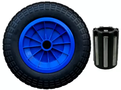 3.50-8 Blue 14  Puncture Proof Launching Trolley Wheel Solid Tyre 1  Bearing • £19.95