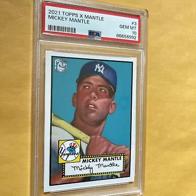 Mickey Mantle 2021 Topps X 1952 ROOKIE #3 PSA 10 Gem Mint New York Yankees • $149.95