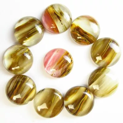 10Pcs 20x7mm Volcano Cherry Quartz Round Cab Cabochon T00533 • $15.76