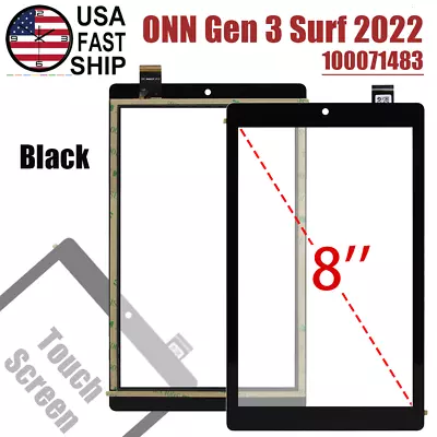 Black Digitizer Touch Screen Glass For Onn 8'' Gen 3 Surf 2022 Tablet 100071483 • $10.87