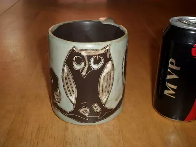 [ HANDMADE By MARA ] OWL BIRDS (3-D) IMAGES JUMBO Ceramic Coffee Mug MEXICO • $30