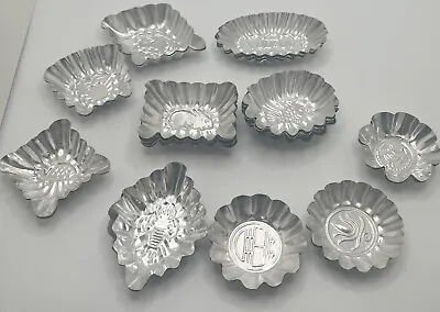 Lot 26Vintage Mini Aluminum Tins Jello Gelatin Cake Tart Molds Pans Tartlet • $24.95