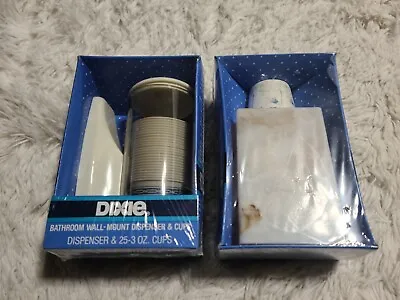 New DIXIE Bathroom Wall Mount Dispenser & Pop Up Holder W/ Cups NOS 1988 VTG Lot • $44.66