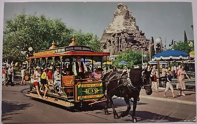 Vintage Disneyland Horse Drawn Streetcar Chrome Postcard Matterhorn • $2.95