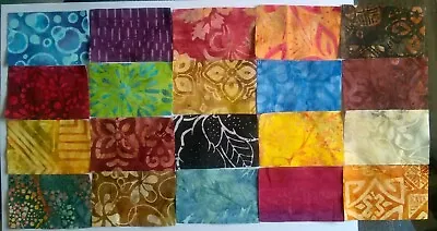 Beautiful Batik Rectangles Fabric Pack Remnants Patchwork Bundle 100% Cotton • £2.81