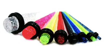 £2.99 • Buy Set Of 6 X GLITTER Tapers Ear Stretchers Expanders Tragus