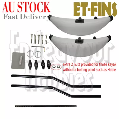 $116.10 • Buy ET-FINS Inflatable Kayak Sidekick Stabilizer Float Kit Balancer, Au Stock