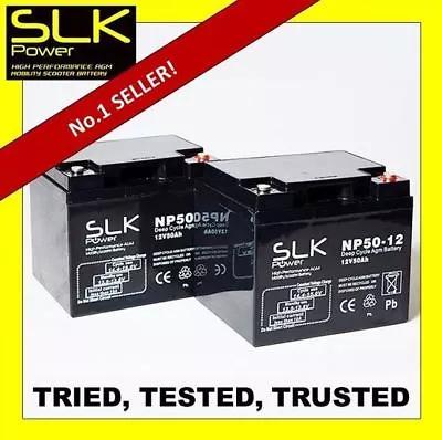 Mobility Scooter Batteries Pair 12 Volt 12ah 15ah 22ah 33ah 40ah 50ah 55ah 75ah • £43.21