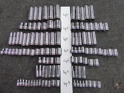 114 Pc Cobalt Socket Lot 1/2 3/8 1/4 6pt 12 Deep Shallow Laser Etched Metric SAE • $36