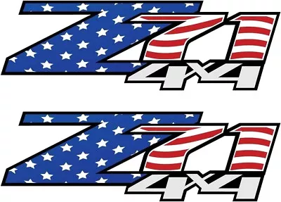 2x Z71 4x4 Decal Stickers Bed Side For 07-13 Silverado 1500HD 2500 HD Flag Color • $18.99