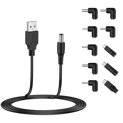 USB To DC 5V Power Cord Universal DC 5.5X2.1Mm Plug Jack Charging Cable With 10 • $15.87