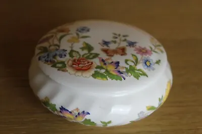 £4.99 • Buy Aynsley Cottage Garden Trinket Box Powder Pot Floral Butterflies English China  