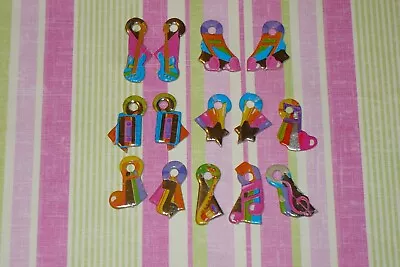 Barbie Doll Jewelry ~ Vintage 1987 BARBIE And The SENSATIONS Cardboard Earrings • $14.99