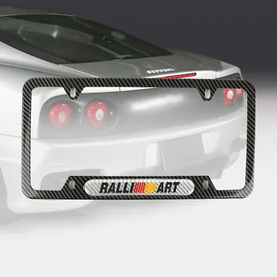 1x Ralliart Carbon Fiber Stainless Steel License Plate Frame & Sv Carbon Emblem • $15