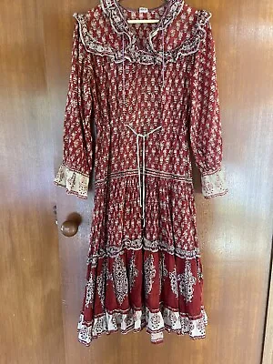 Vintage Indian Cotton Block Print 70’s Dress • $141.55