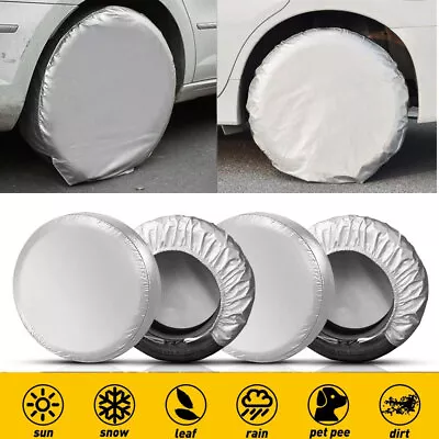 4pcs Heavy Duty Tire Cover Set RV Wheel Motorhome Wheel Covers Rain Protection • $36.54