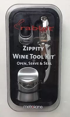 Rabbit Zippity Wine Tool Kit Metrokane Open Serve And Seal NEW Box  • $19.99