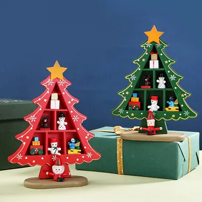 $19.99 • Buy Mini Christmas Wooden Tree Cedar Desk Home Office Fireplace Decor Wood Ornaments