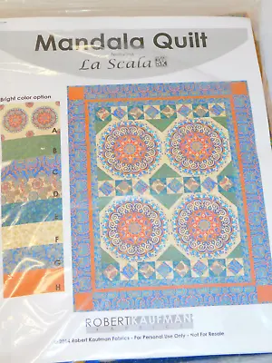 ROBERT KAUFMAN Fabrics QUILT KIT Mandala La Scala 56x71  With Fabrics • $84.95