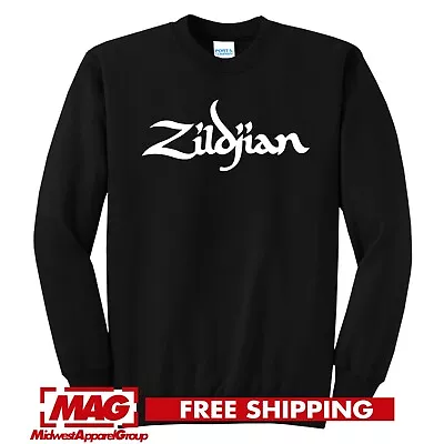 ZILDJIAN CREWNECK Drummer Cymbals Sweatshirt Percussion Drums Music Cymbal Logo • $29.99