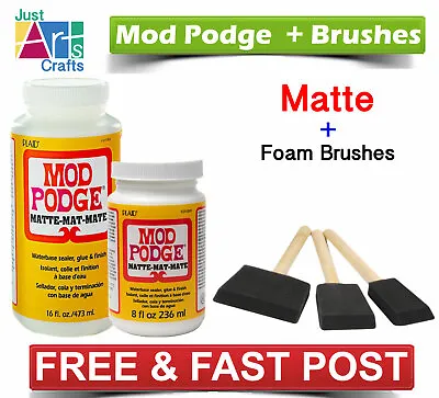 £18.93 • Buy Matte Modge Mod Podge Decoupage Glue Sealer Varnish 8 16 Matt Mat Glue Adhesive