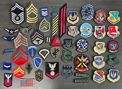 Lot Of 47 Military Surplus Rank Uniform Tactical Patches • $29.95