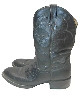 Cowtown Mens Bull Hide Leather Round Toe Cowboy Western Boots Size 10 Vintage • $44.97