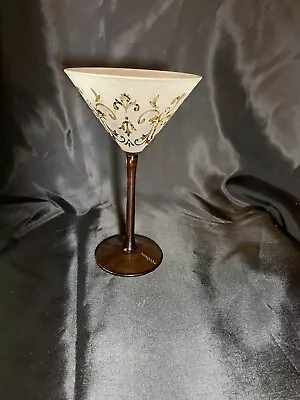 Mikasa Cheers Artistry Amber Cut To Clear Frost Style Tapestry Martini Glasses 1 • $10.50