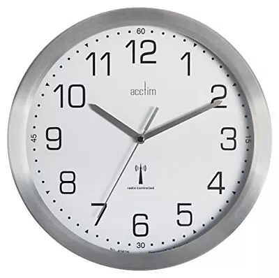 Acctim 74337 Mason Radio Controlled Wall Clock Silver • £33.49