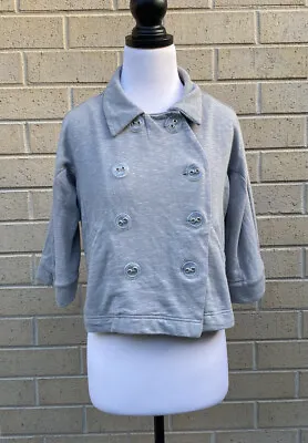 Tigerlily Women Grey Half Sleeve Crop Length Pea Coat Jacket Sz AU10 • $10.90