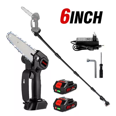 6  Cordless Pole Saw Brushless Mini Chainsaw For Tree Trimming With 2 Batteries • $79.98