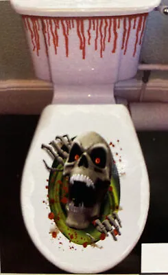 Halloween Scary Toilet Seat Sticker Decoration Party Zombie Bloody Skull Spooky • £2.99