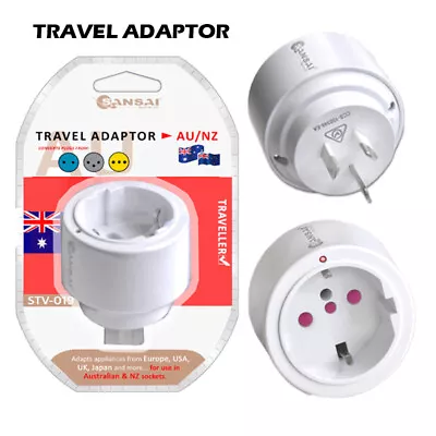 $11.99 • Buy Sansai International Universal Round Travel Adaptor To AU/NZ Power Plug AU STOCK