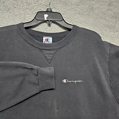 $29.99 • Buy Vintage 90s CHAMPION Crewneck Sweatshirt XL Black Faded Cotton Blend USA Made!