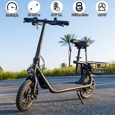 450W Sports Electric Scooter Adult With Seat Electric Moped Ebike E-Scooter NEW • $338