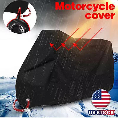 Waterproof Motorbike 3XL Motorcycle Cover For Winter Outside Storage Snow Rain • $18.89