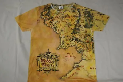 The Lord Of The Rings Map Of Middle Earth Sublimated T Shirt New Official Movie • £10.99