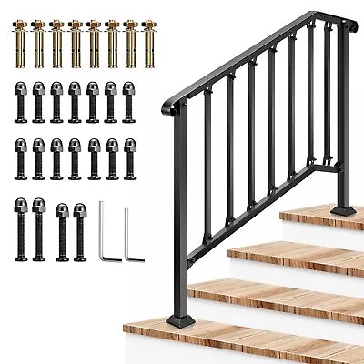 VIVOSUN 4-5 Step Wrought Iron Handrails28  Adjustable Stair Railing Porch Post • $74.69