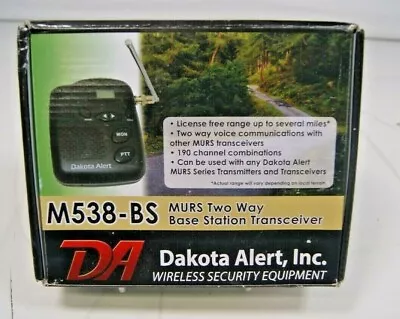 $89.95 • Buy Dakota Alert M538-BS MURS Base Station - Multi Use Radio Service Transceiver 