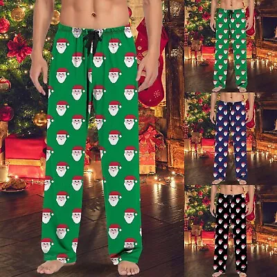 Christmas Mens Casual Pants Pajama Pants With Drawstring And Pockets Christmas • $18.17