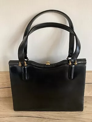 Vintage Waldybag Black Leather Tote Bag H20cm. W24cm. D7cm. Unused. • £39.99