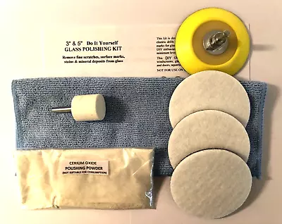 GLASS POLISHING KIT~100g CERIUM OXIDE~3  PAD~ FINE SCRATCH REMOVER ~GLASS POLISH • £21.95