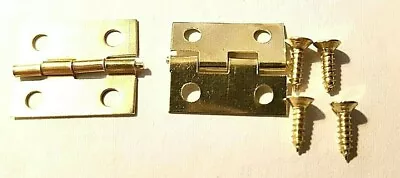 £2.69 • Buy Small Hinges With Screws Jewellery Box Dolls House Door Varied Amounts