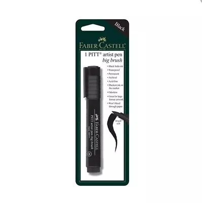 Faber-Castell India Ink Pitt Artist Pen Big Brush Tip Black (FC800042T) • $15.35