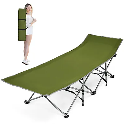 Portable Folding Camping Cot Steel Frame Single Person Military Sleeping Bed  • £44.95