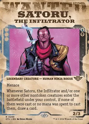 MTG Satoru The Infiltrator Showcase ** FOIL ** OTJ NM Wanted Poster • $34.39